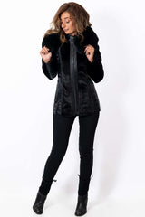 Women's exclusive Alpaca Vihra coat with hood Black