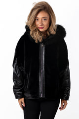 Women's exclusive alpaca coat Valeria Black