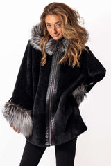 Women's exclusive alpaca coat Jacqueline Black
