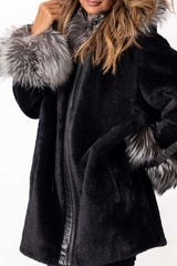 Women's exclusive alpaca coat Jacqueline Black