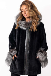 Women's exclusive alpaca coat Jacqueline Black