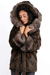 Women's exclusive alpaca coat Jasmine Brown