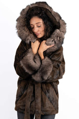 Women's exclusive alpaca coat Jasmine Brown