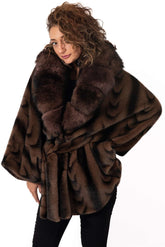 Women's exclusive Alpaca coat Charlotte Brown Melange