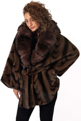 Women's exclusive Alpaca coat Charlotte Brown Melange
