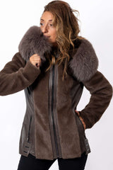 Women's exclusive Alpaca Vihra coat with hood