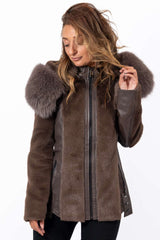 Women's exclusive Alpaca Vihra coat with hood