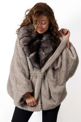 Women's exclusive Alpaca coat Charlotte Gray Vizon