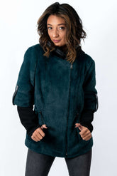 Women's exclusive alpaca coat Diana Petrol