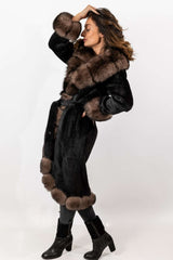 Exklusiver Damen-Alpakamantel Militsa Schwarz