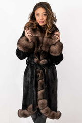 Exklusiver Damen-Alpakamantel Militsa Schwarz