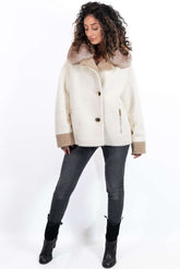 Exklusiver Damen-Alpakamantel von Yanitsa in Weiß