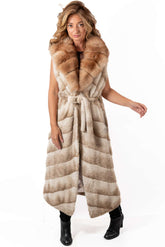 Women's exclusive alpaca coat-vest with Fox