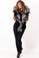 Women's exclusive alpaca Vest with Silver Fox