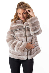 Women's chinchilla coat Galena Beige