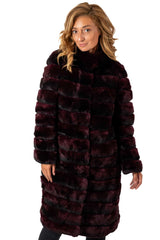 Women's chinchilla coat Valeria 2 in 1 Bordo
