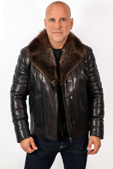 Men's Coat John with Wolf collar