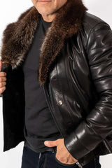 Men's Coat John with Wolf collar