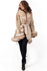 Women's exclusive Alpaca coat Militsa Short Beige Melange