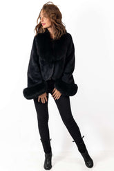 Women's exclusive alpaca coat Ava Short Black