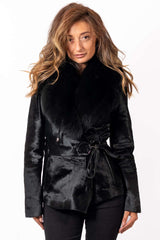 Women's exclusive coat Pony Black Short