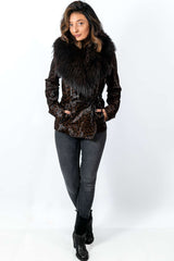 Women's exclusive coat Pony Leopard Short