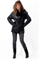 Exklusiver Damen-Lammfellmantel im Dana-Pilotenstil