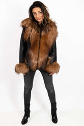 Ekskluzywny damski płaszcz ze skóry jagnięcej Alexa Gold