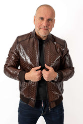 Men's leather bomber jacket Dario