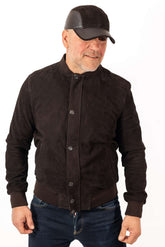Men's Leather Bomber Jacket Alex Brown Suede