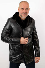 Men's coat Dino with mink collar