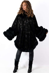 Women's leather cape Melange