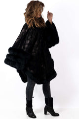 Women's leather cape Melange