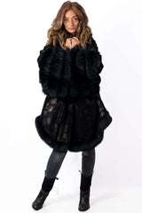 Women's leather cape Melange