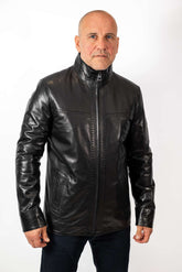 Men's leather jacket Bobi Black
