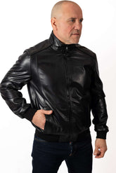 Men's Leather Bomber Jacket Boris