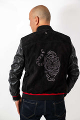 Men's Leather Bomber Jacket Alex Black