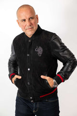 Men's Leather Bomber Jacket Alex Black