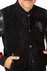 Men's Leather Bomber Jacket Alex Black