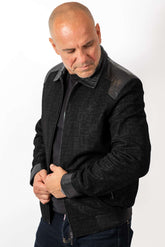 Men's Leather Bomber Jacket Ethan