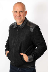 Men's Leather Bomber Jacket Ethan
