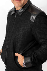 Men's Leather Bomber Jacket Ethan