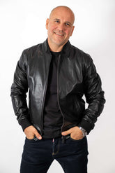 Men's Leather Bomber Jacket Kamen