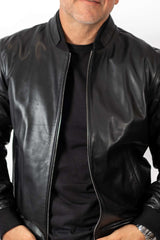 Men's Leather Bomber Jacket Kamen