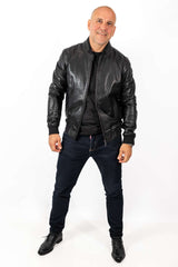 Men's Leather Bomber Jacket Kamen