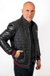 Men's Leather Bomber Jacket Tino