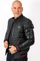 Men's Leather Bomber Jacket Tino