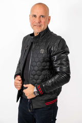 Men's Leather Bomber Jacket Tino