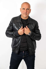 Men's Leather Bomber Jacket Valentin