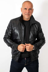 Men's Leather Bomber Jacket Valentin